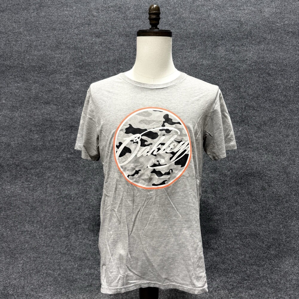 Oakley Camo Float Ellipse T Shirt Mens Medium Gray Graphic Logo Regular Fit
